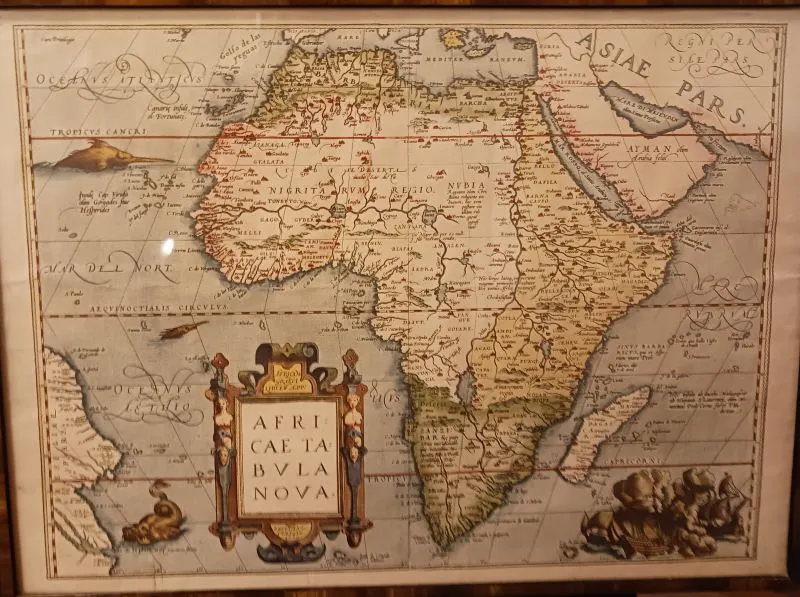 Oude geografische prent van Afrika. ST-02.01