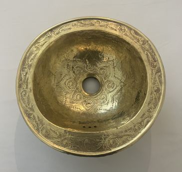 Marokkaanse handgemaakte koperen waskom 1