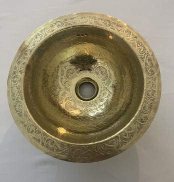Marokkaanse handgemaakte koperen waskom 2